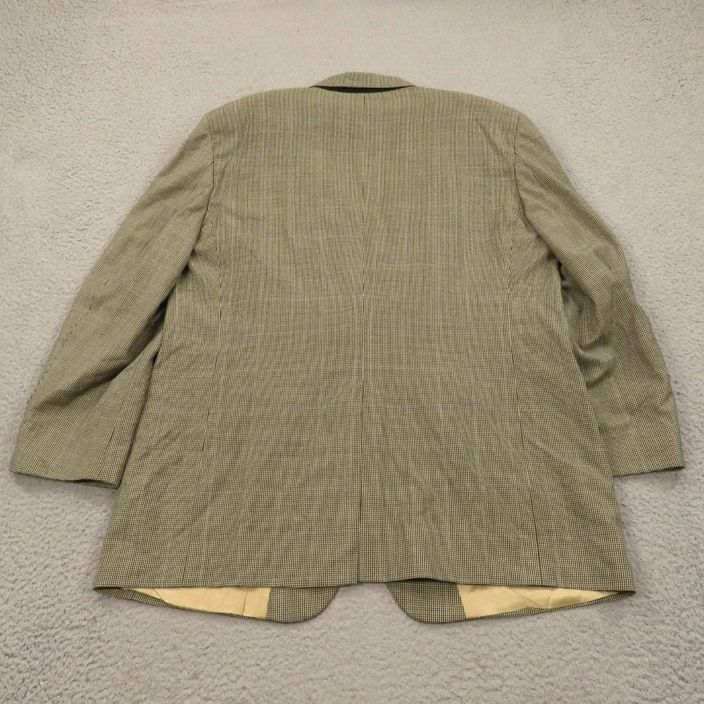 Brooks Brothers 44R Wool Cashmere Houndstooth Sport Coat Blazer Beige Check Mens
